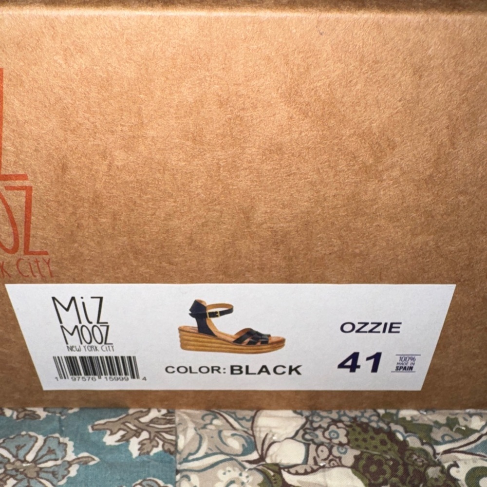 Miz Mooz Black Leather Ankle-Strap Sandals with Braided Front - Picture 7 of 11